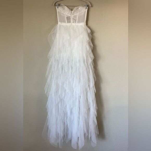 For Love and Lemons Bustier Mini White Dress Lace Strapless Sheer Size XS - Picture 12 of 16